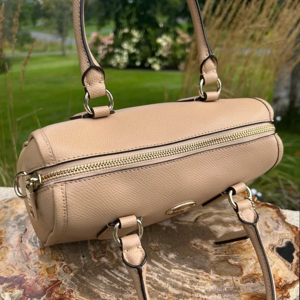Coach Mini Bennet Sand Crossgrain Leather Satchel F33329 EUC Like New